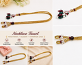 Golden Zari Multicolor Beaded Adjustable Necklace Tassel