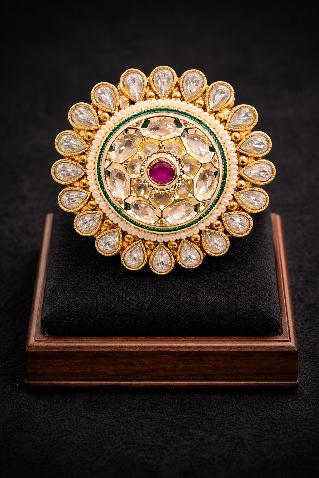 Beautiful Kundan Adjustable Ring
