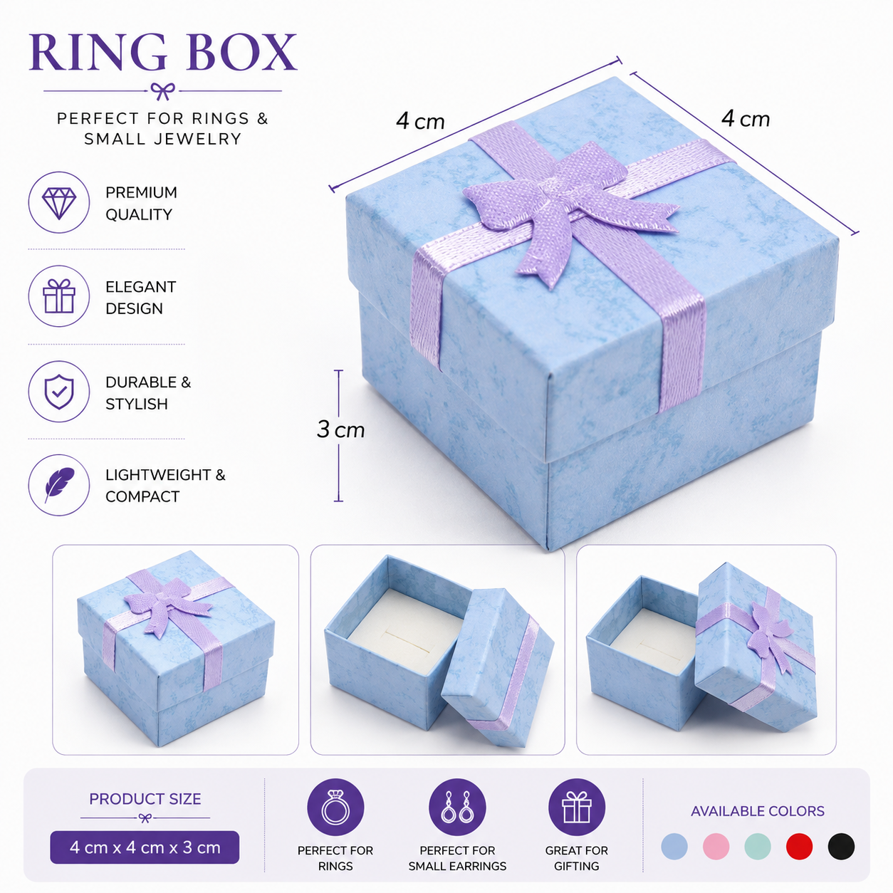 Paper Box Jewelry Packaging Box Multi-color Earrings Ring