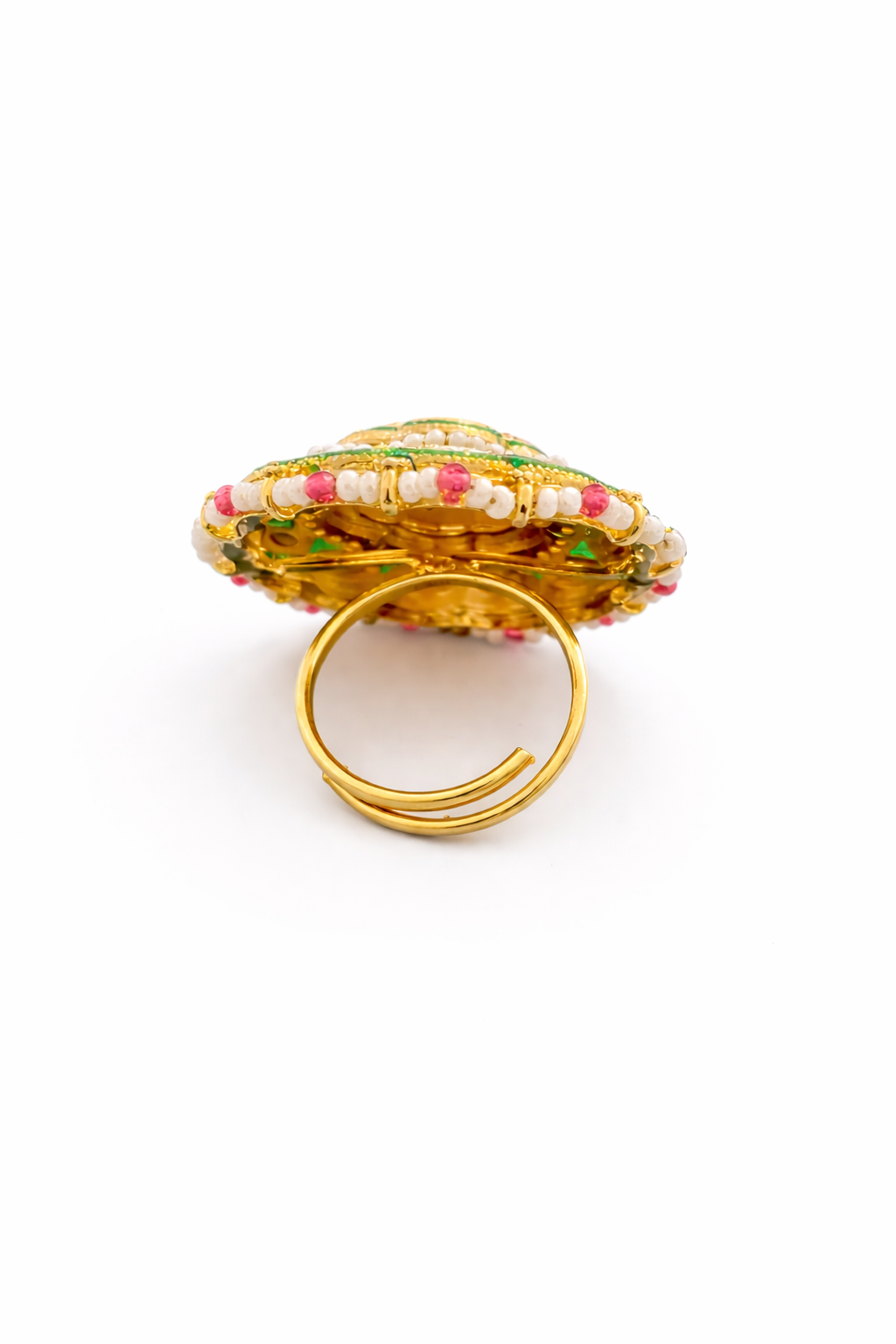 Indian Traditional Pachi Kundan Rings