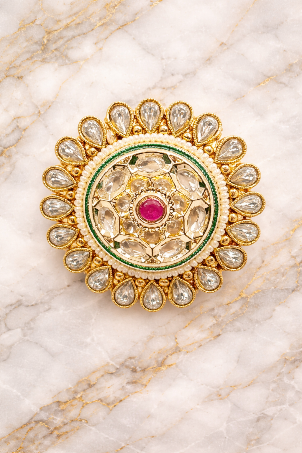 Beautiful Kundan Adjustable Ring