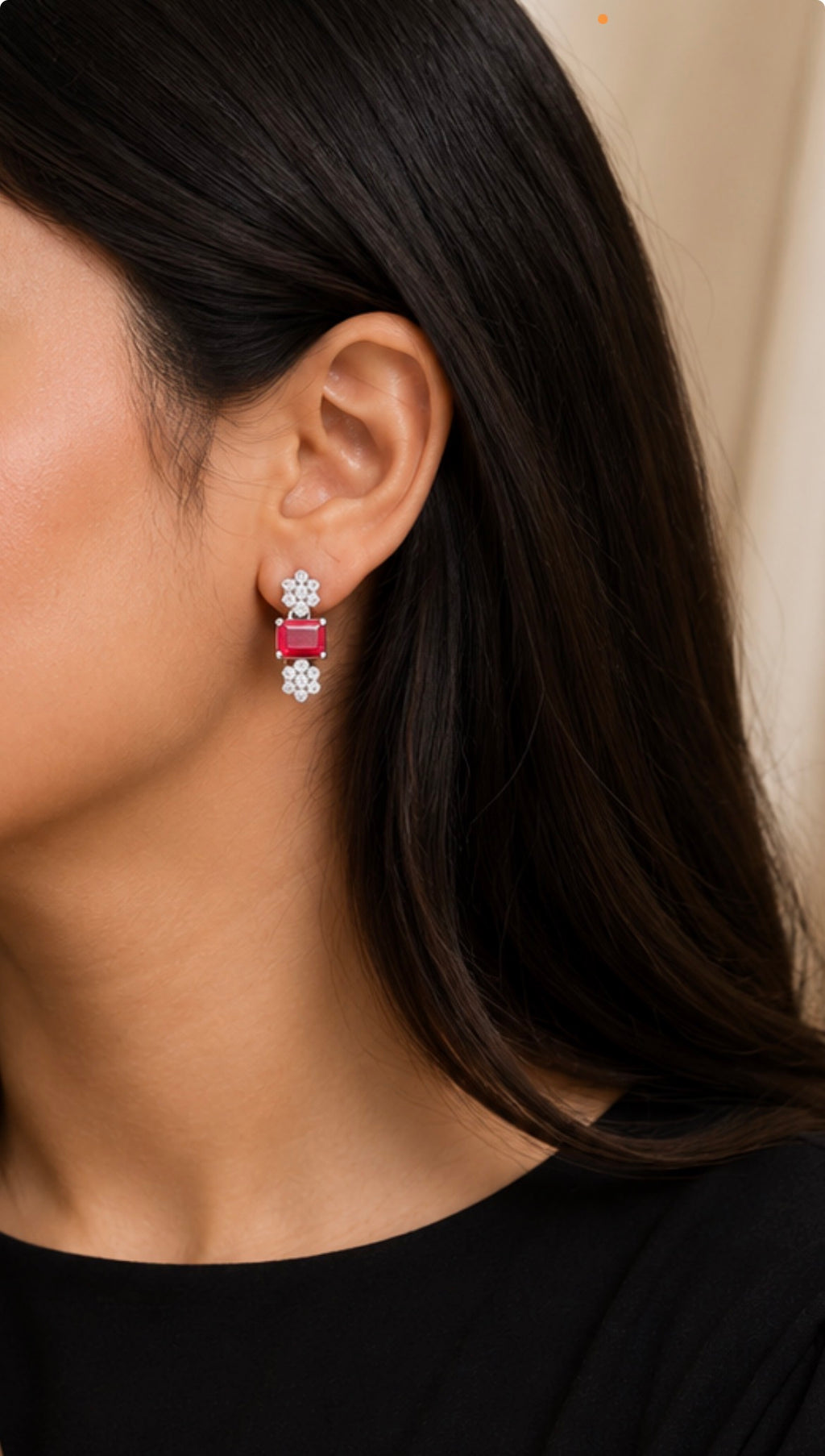 Elegant A.D Stone Necklace & Earrings Set