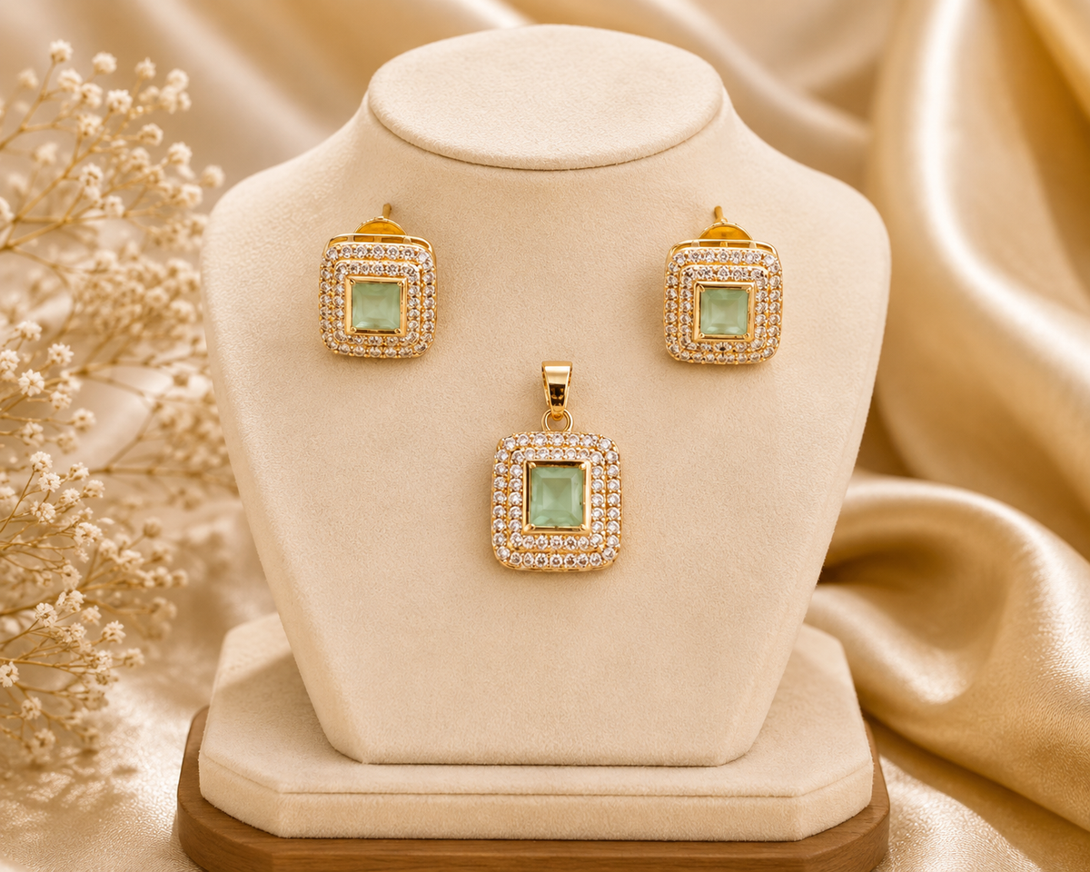 Gold Plated A.D Pendant Set