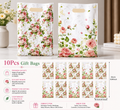 Floral Rose Gift Bag 10 Pieces Pack