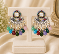 Traditional Multi Beeds Kundan Drop Earrings