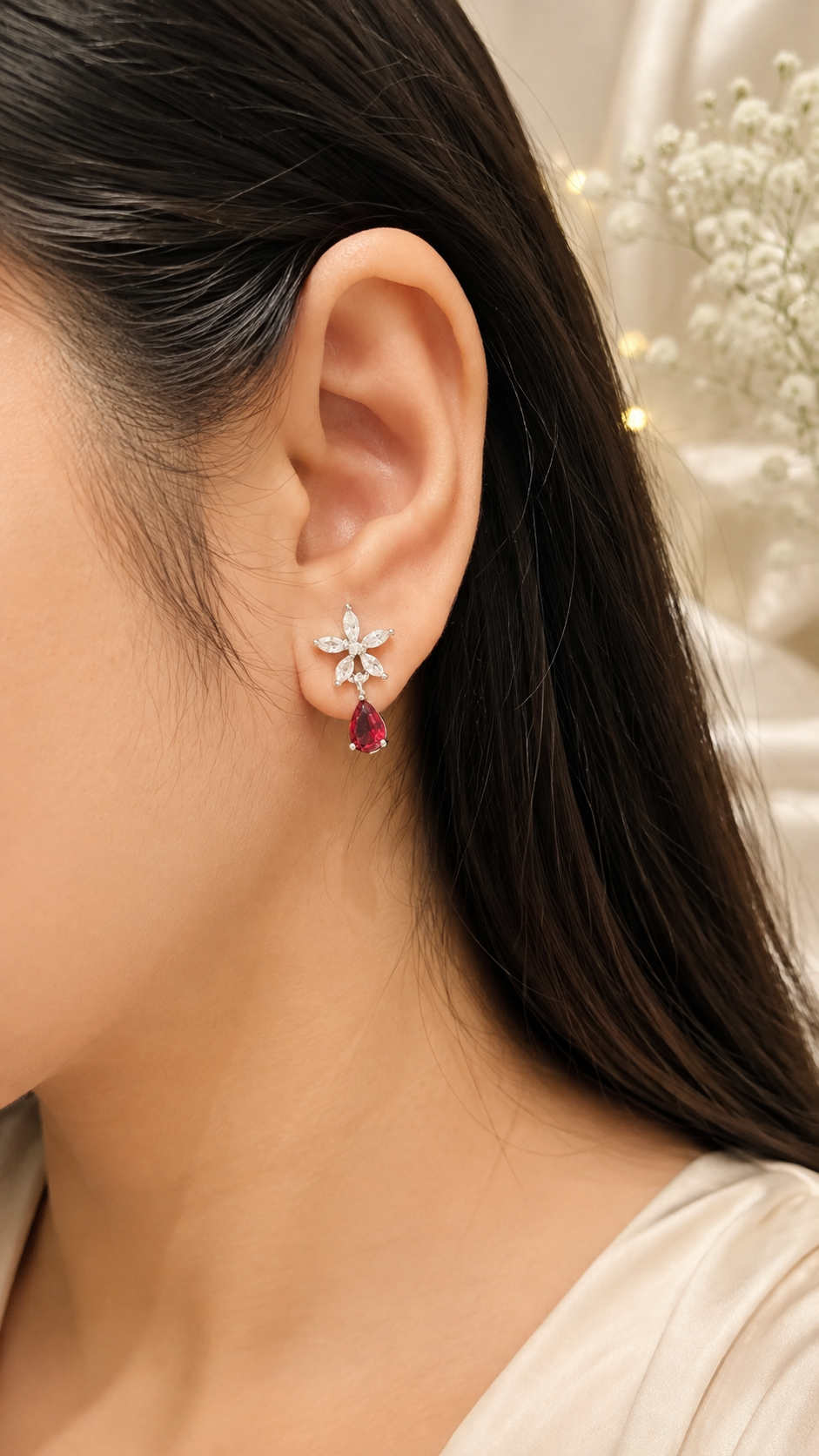 Deep Pink AD Stone Jewellery Gift Set