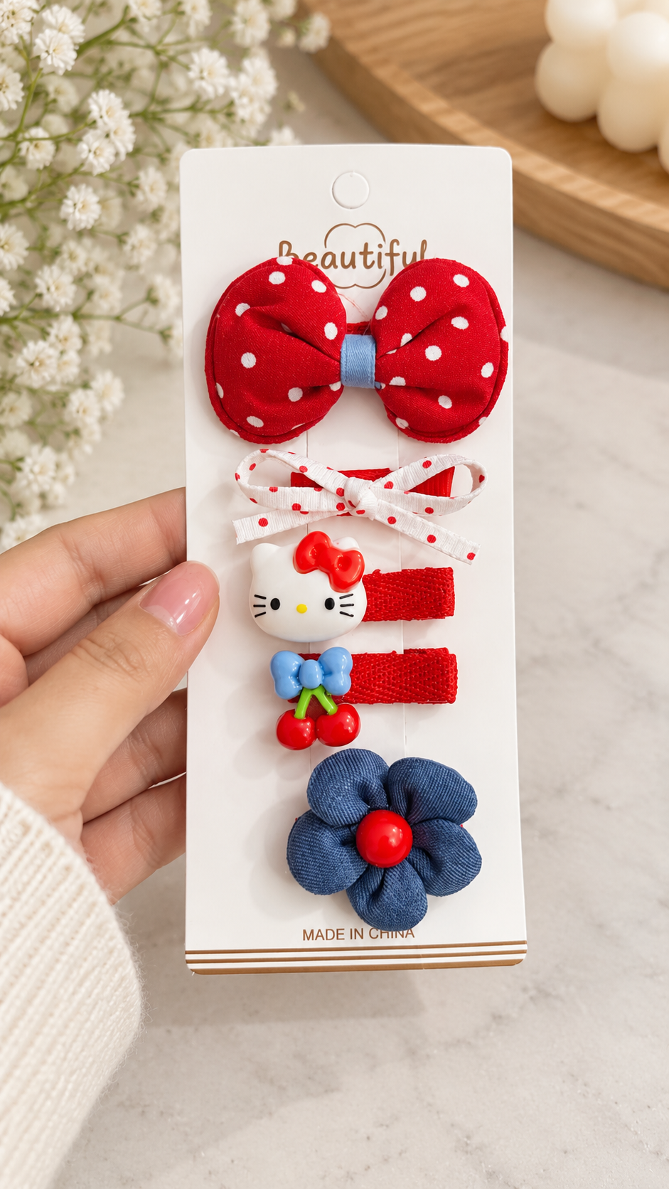 Cute Polka Dots Bow Hair Clips