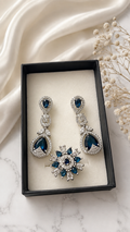 Royal Blue AD Stone Earrings & Ring Set
