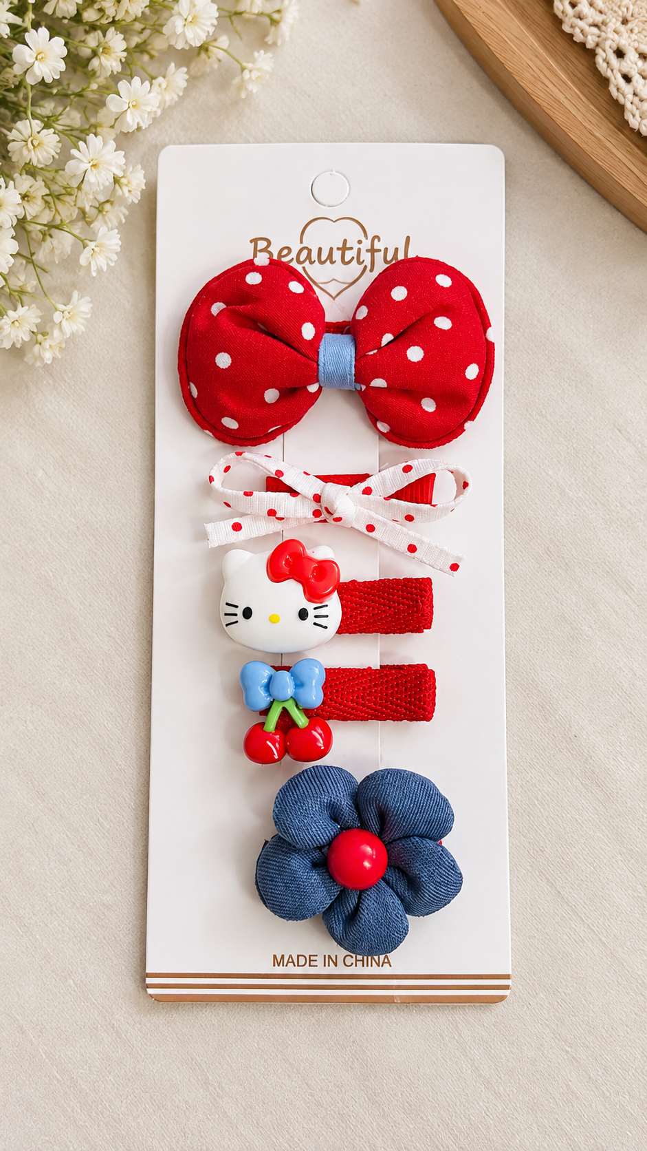 Cute Polka Dots Bow Hair Clips