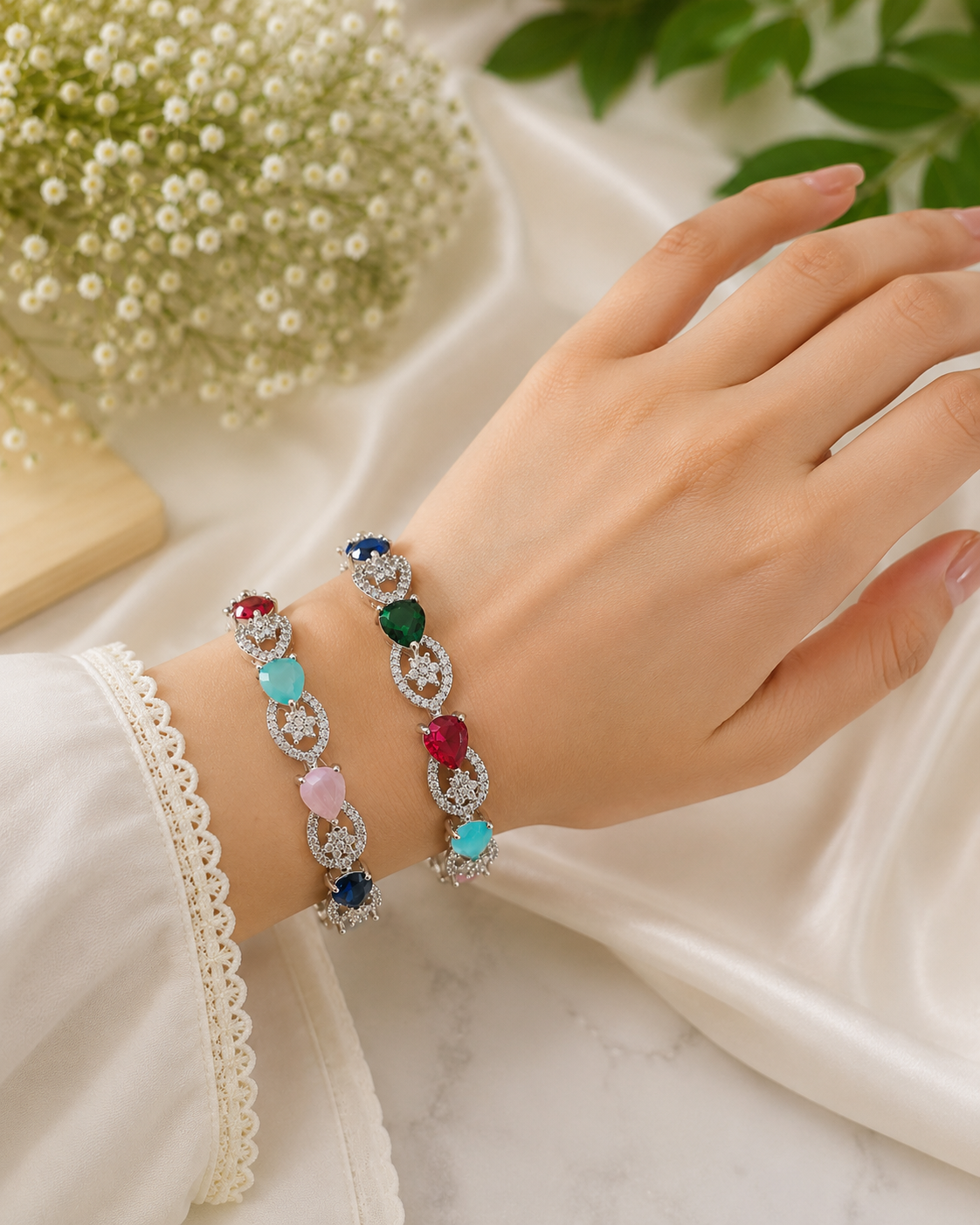 Premium A.D Multi Stone Bangles