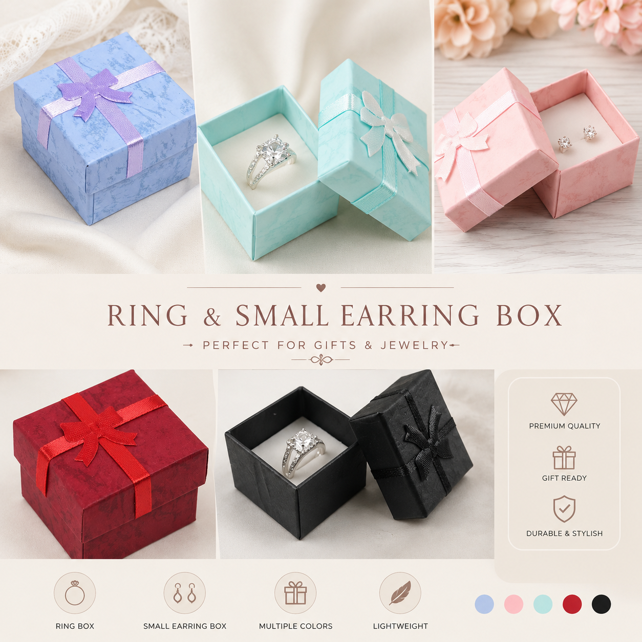 Paper Box Jewelry Packaging Box Multi-color Earrings Ring