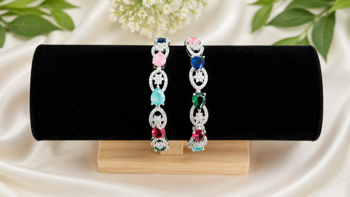 Premium A.D Multi Stone Bangles