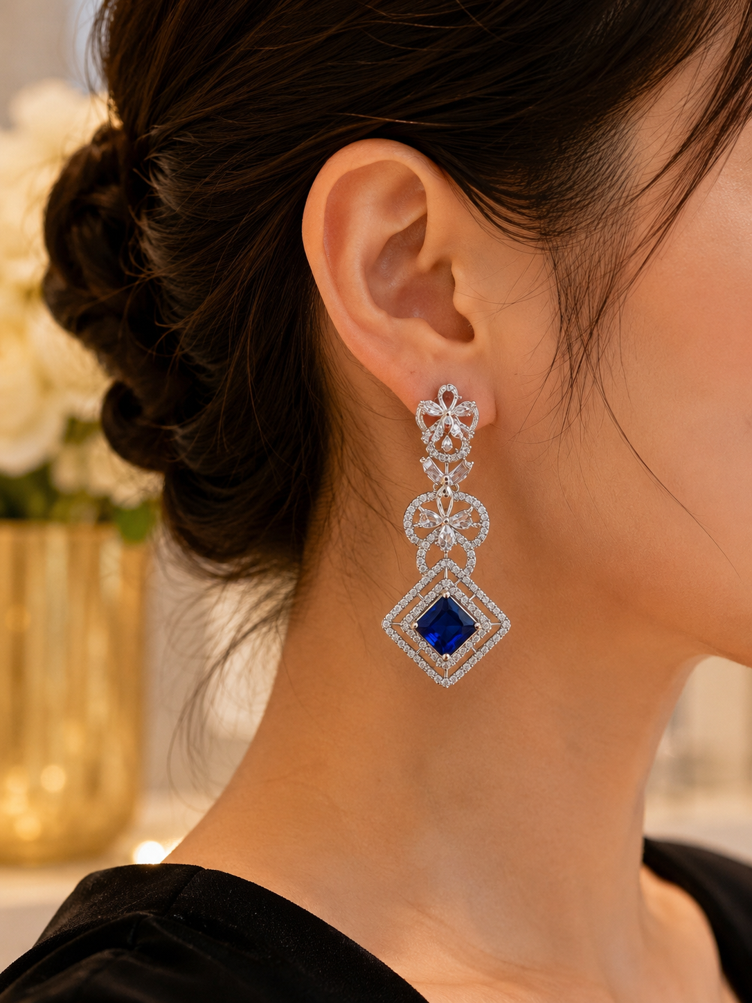 Royal Blue AD Stone Jewellery Set