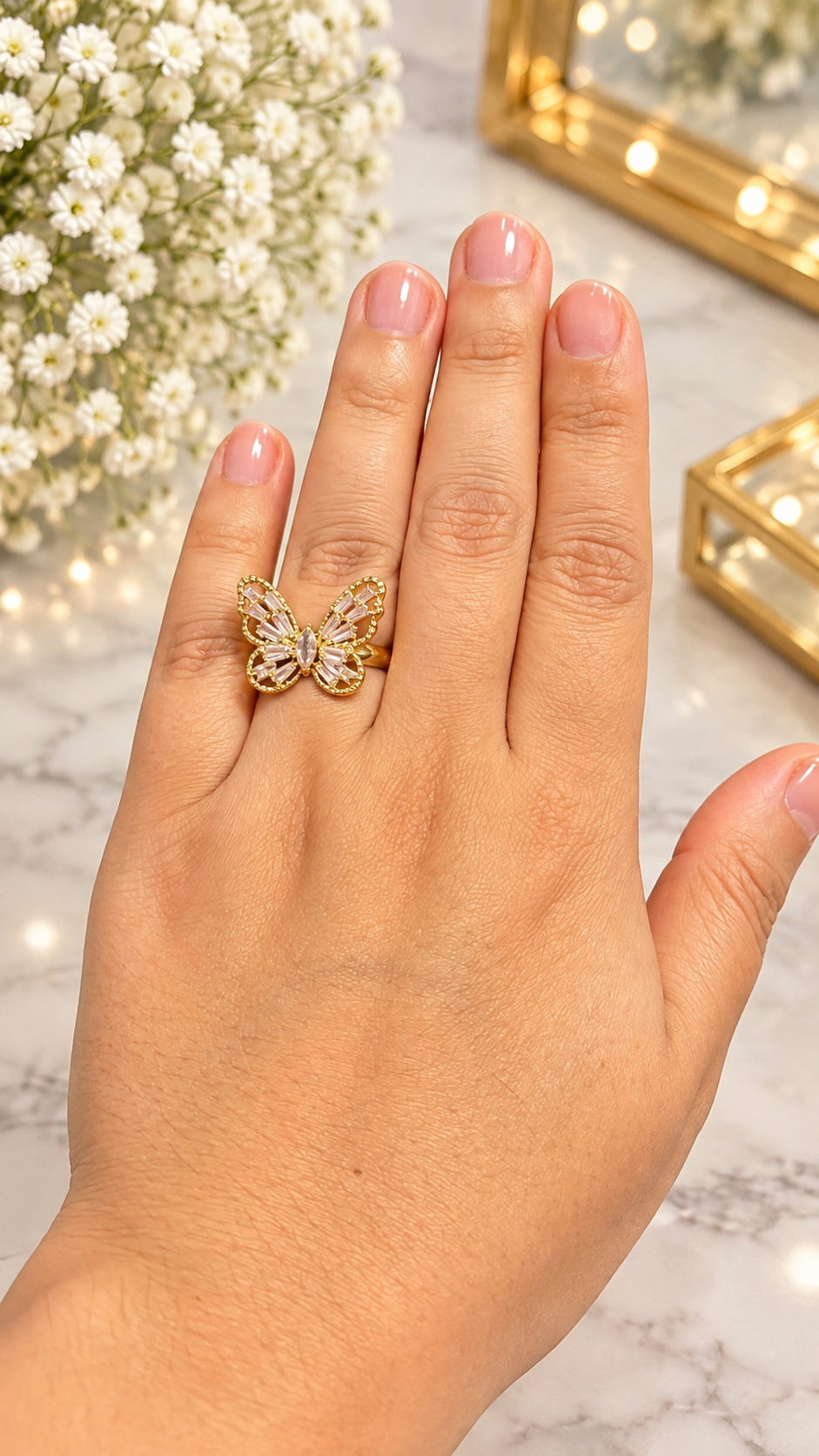 🦋 Butterfly Ring Combo Set with LED Gift Box