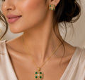 A.D. Stone Pendant Set with Matching Earrings