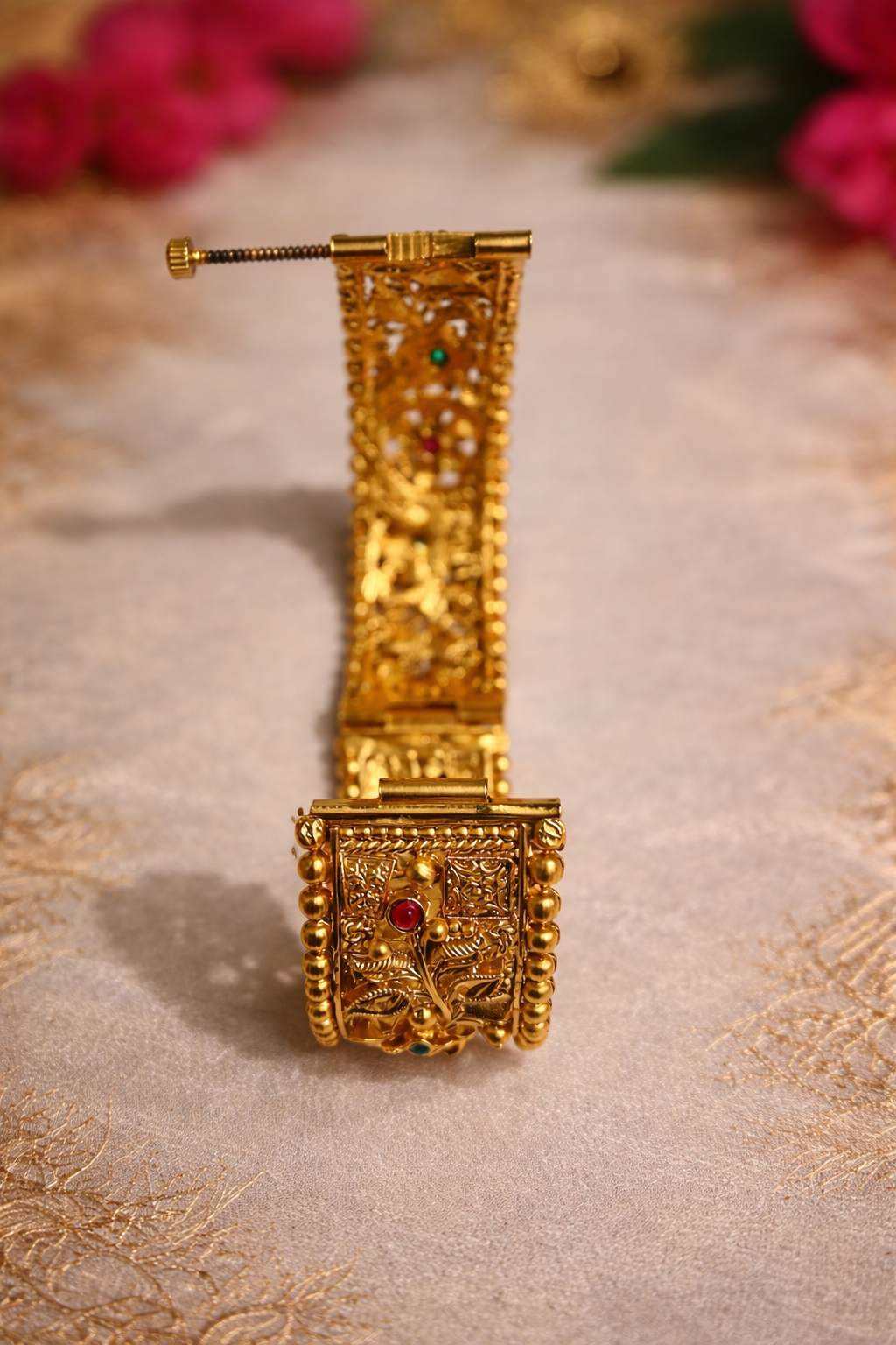 Traditional Copper Open Cuff Bridal Bangle Set