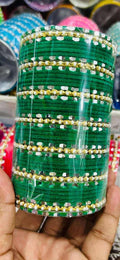 Luxury Velvet Beaded Bangles Set (45 Pieces) – Traditional Festive Collection