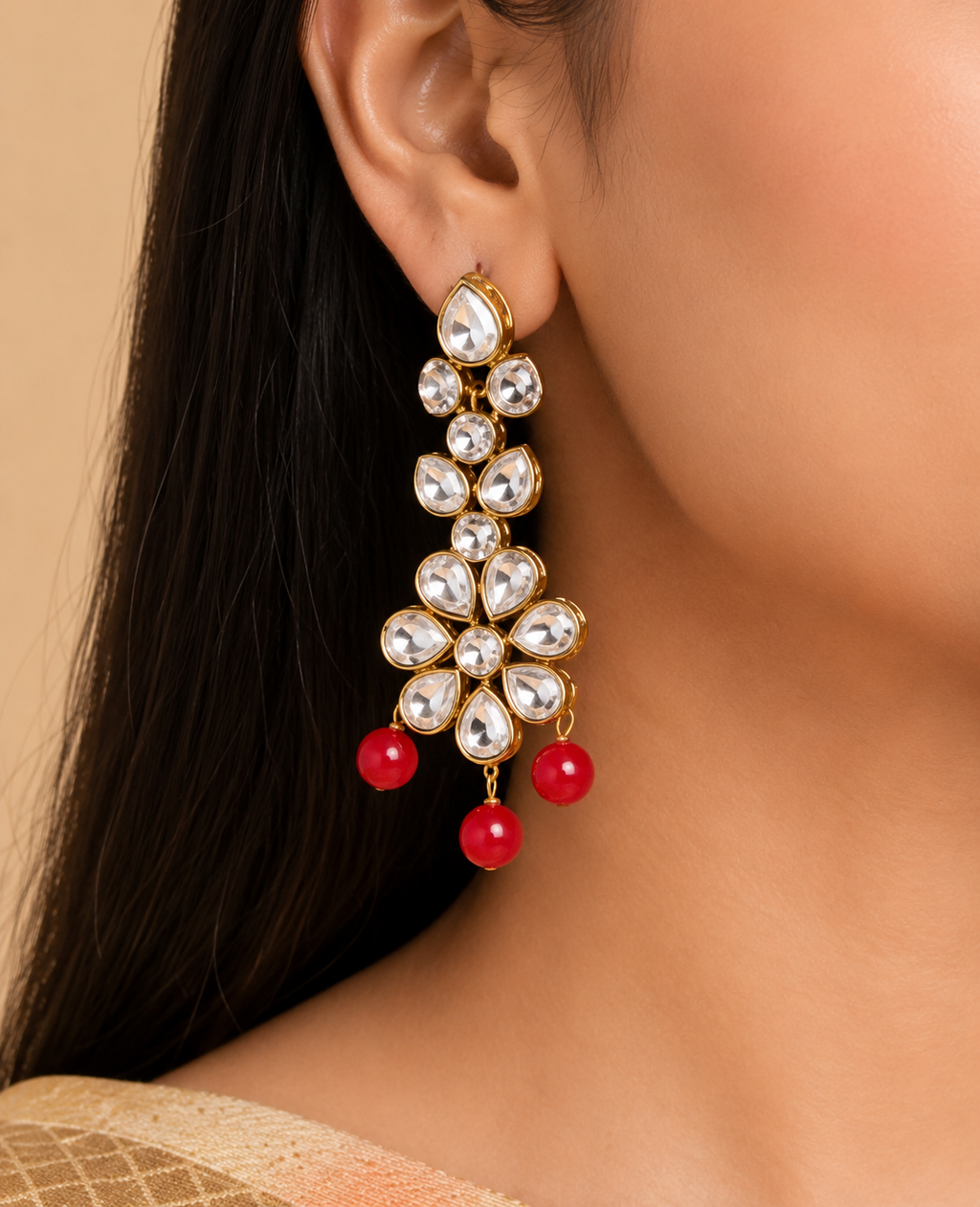 Gold Plated Semi Bridal Necklace Combo