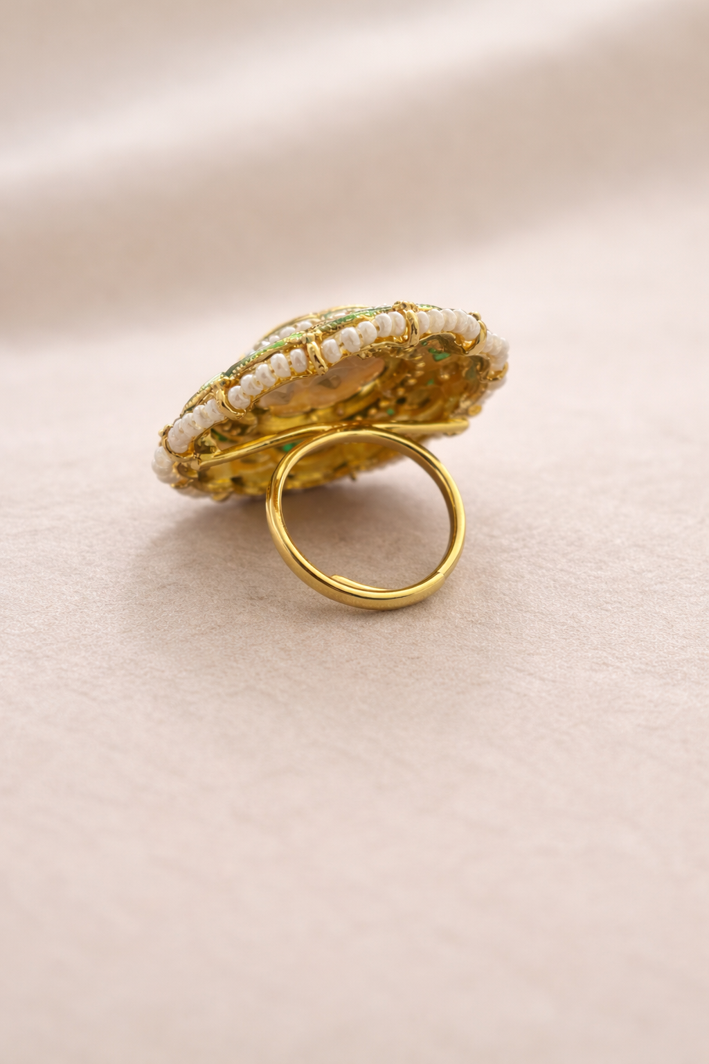 Indian Traditional Pachi Kundan Rings