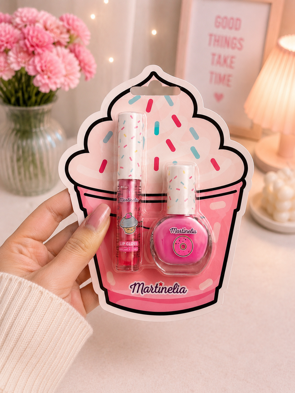 Martinelia Sweet Beauty Combo – Eyeshadow, Lip Gloss & Nail Polish & Ring Set