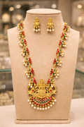 Traditional Temple Design Necklace With Temple Earrings