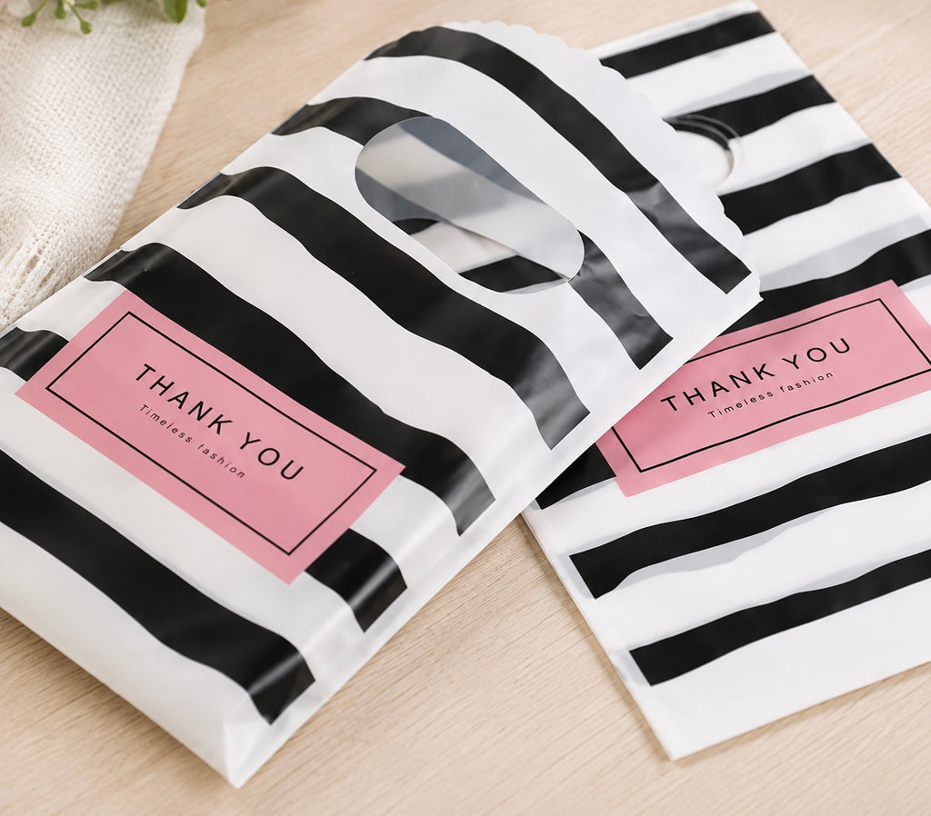 Striped Thank You Gift Bags – Small Gift Bags 10 Pieces Pack